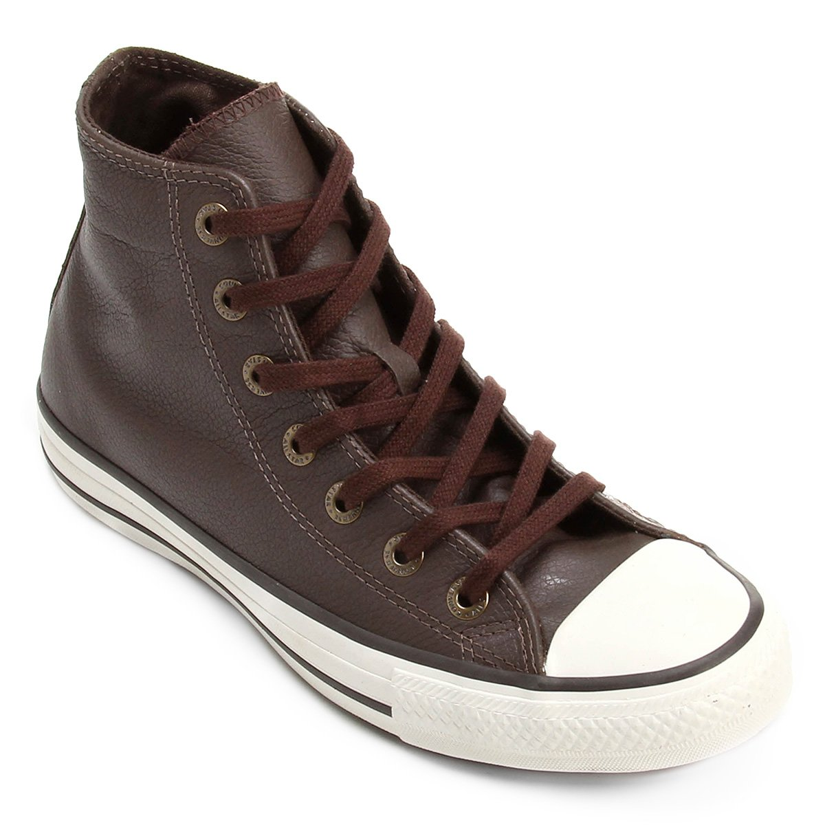 Tnis Couro Converse Chuck Taylor HI - Marrom