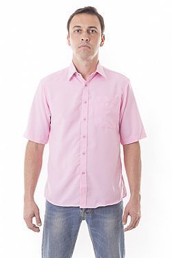 camisa jeans rosa masculina
