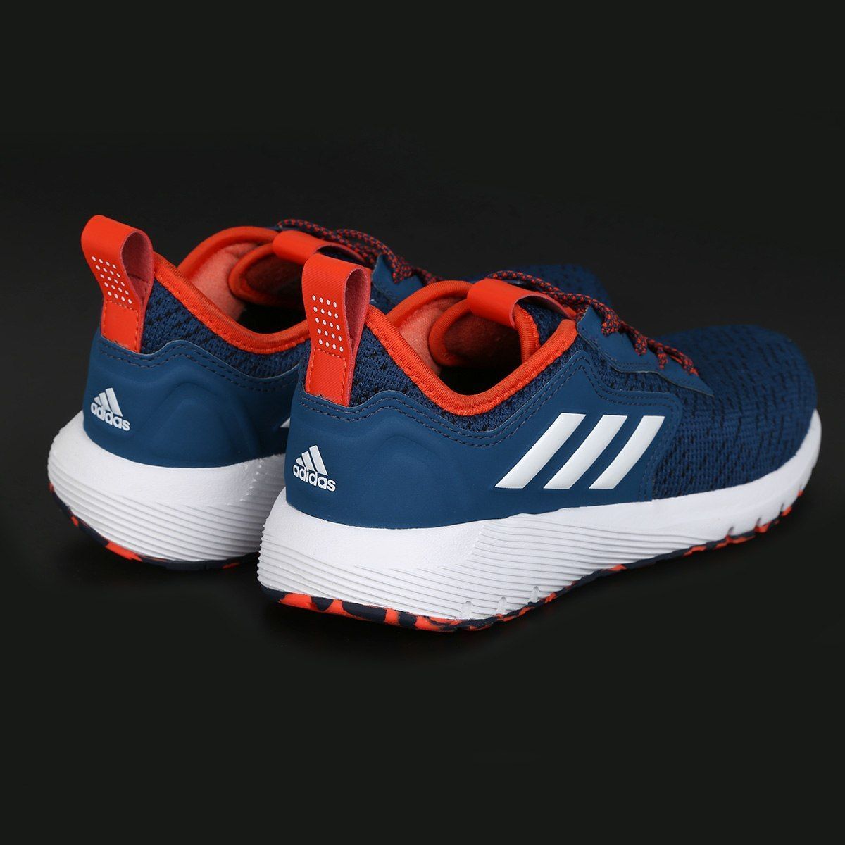 tenis adidas masculino azul e laranja