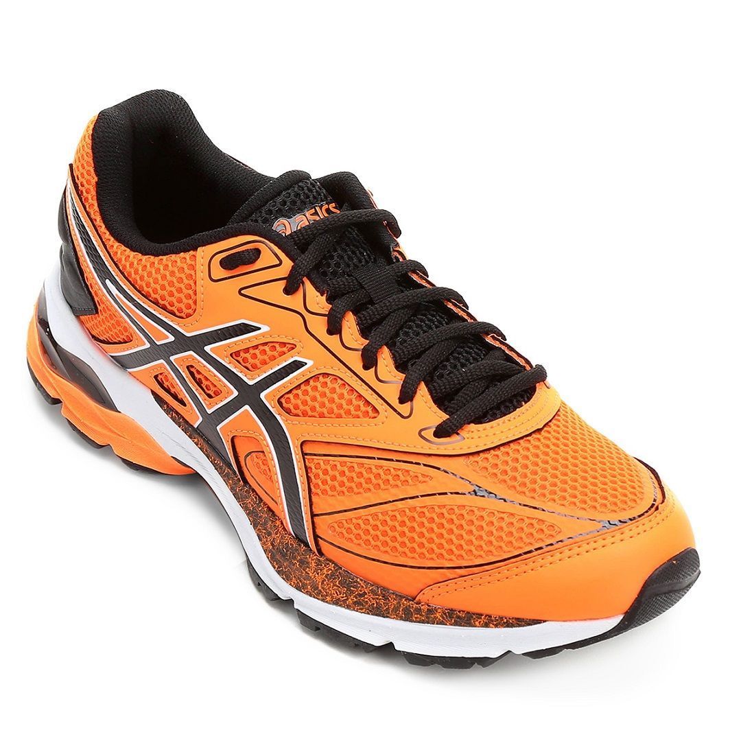 tenis asics laranja e preto