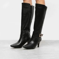 botas cano longo e salto fino