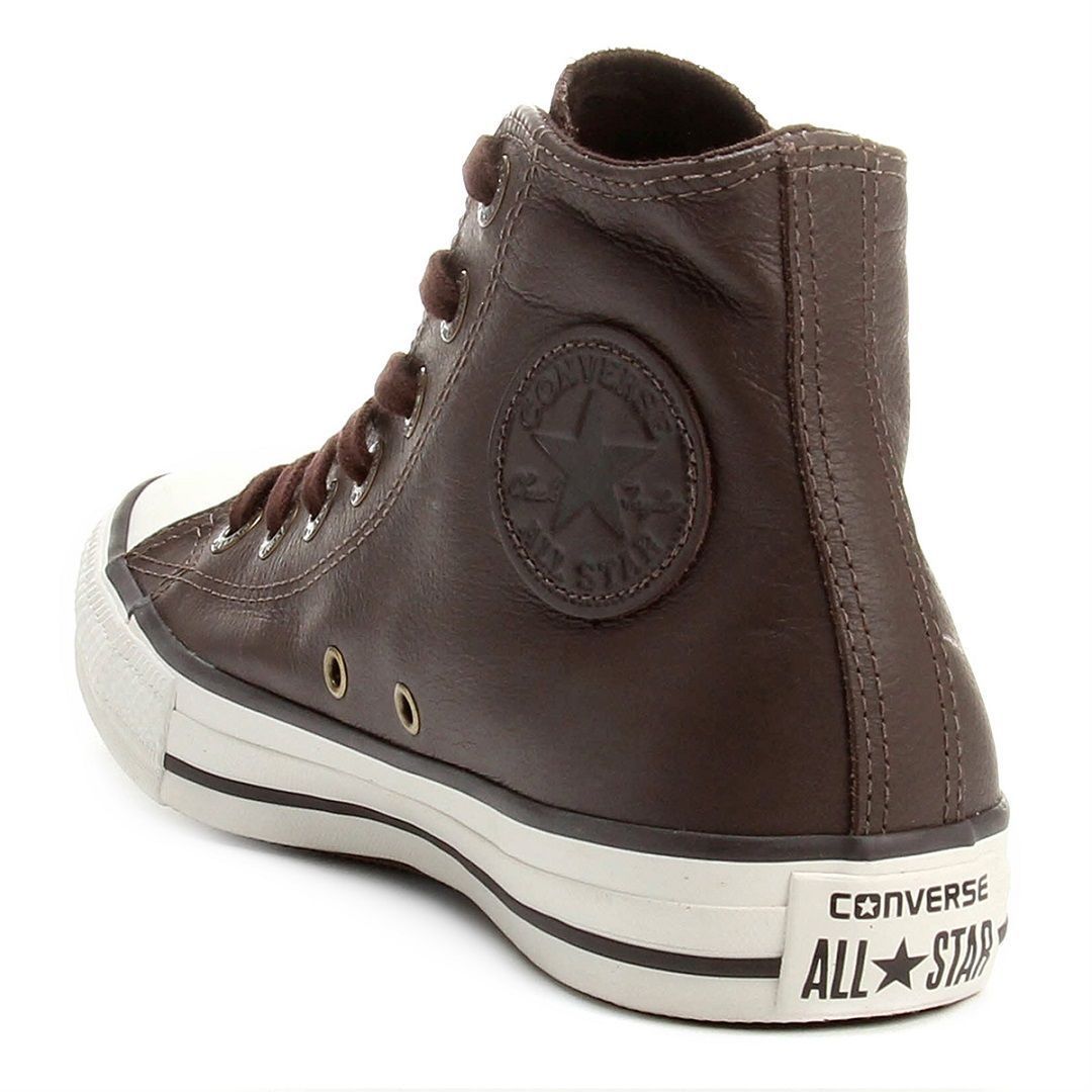 tênis converse all star chuck taylor cano alto couro marrom