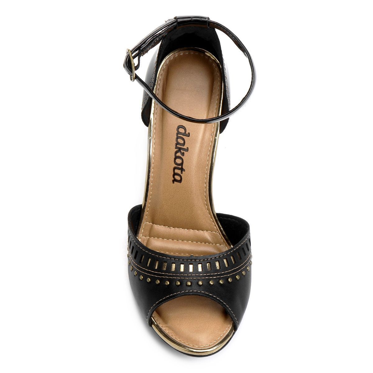 sandalia dakota preta salto grosso