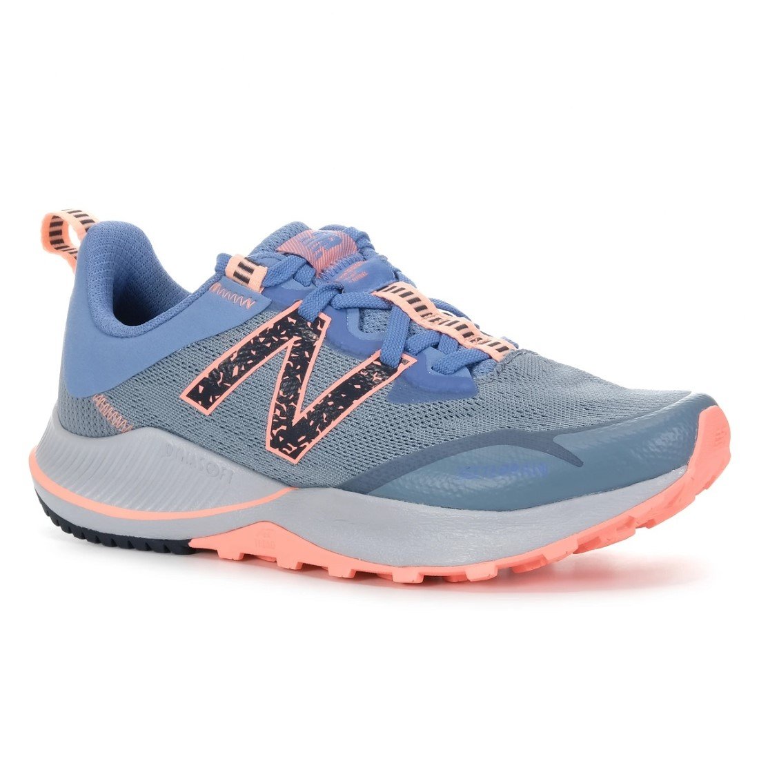 Tnis New Balance Trail Running Nitrel v4 Feminino - Azul e Cinza