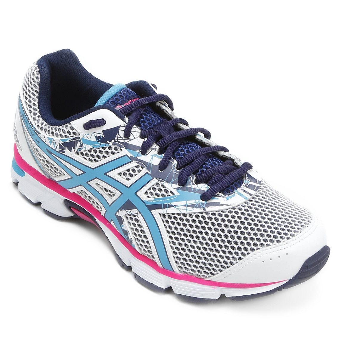 tenis asics azul e branco