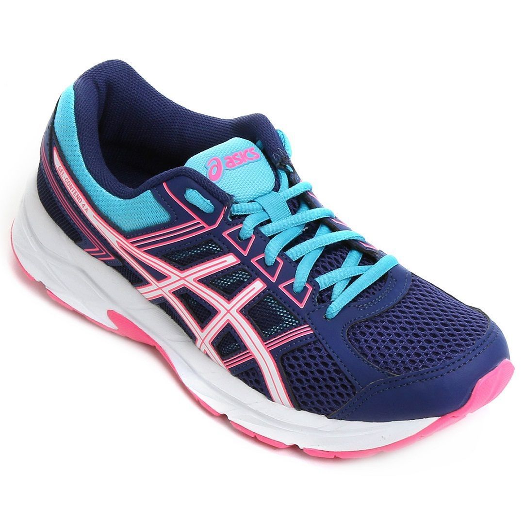 tenis asics azul feminino