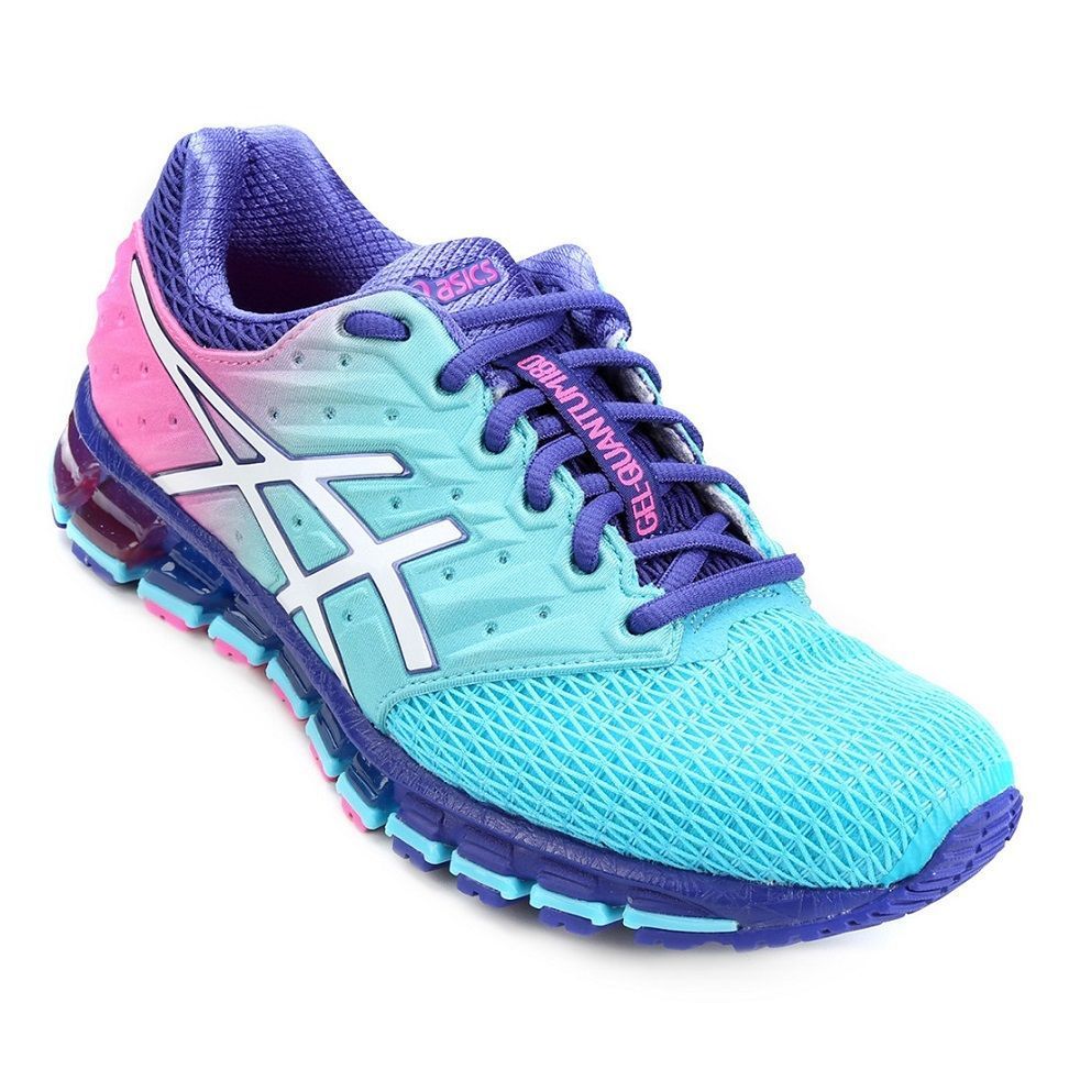 asics feminino azul e rosa