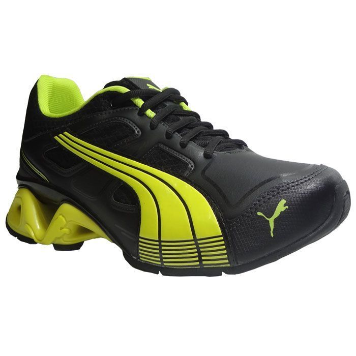 tenis puma preto e amarelo