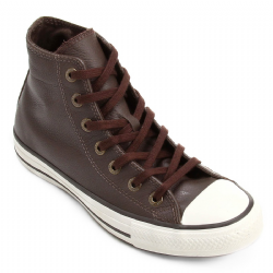 Tnis Couro Converse Chuck Taylor HI - Marrom